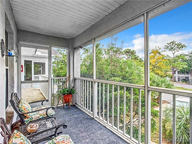 view of unfurnished sunroom