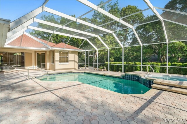 1324 Circus Ter, Hernando, FL 34442 - view of pool with a lanai, a patio, and a pool with connected hot tub