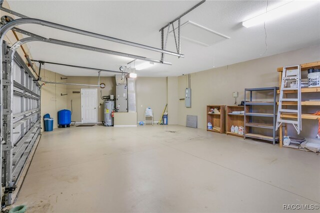 1324 Circus Ter, Hernando, FL 34442 - garage featuring heating unit, water heater, and electric panel