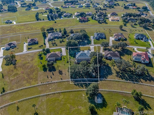 bird's eye view with a rural view