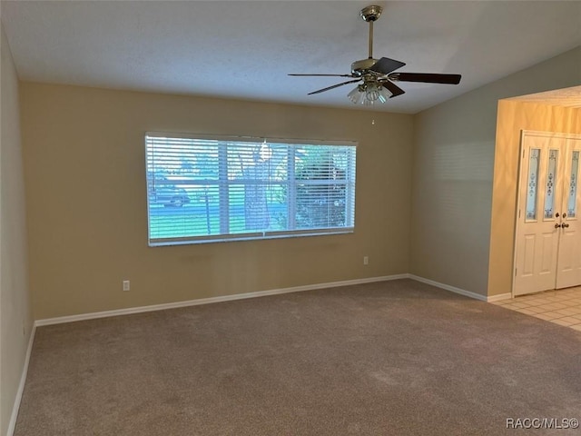 3365 S Crossbill Loop, Inverness, FL 34450 - carpeted spare room featuring ceiling fan and lofted ceiling