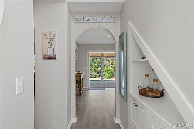 hallway featuring light hardwood / wood-style flooring