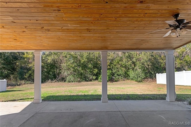 view of patio with ceiling fan