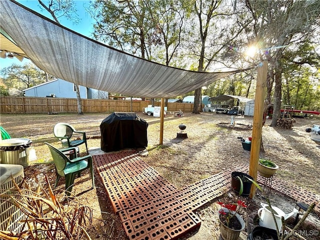 view of patio with area for grilling