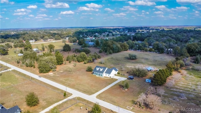 bird's eye view featuring a rural view