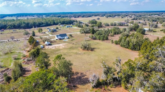 drone / aerial view with a rural view