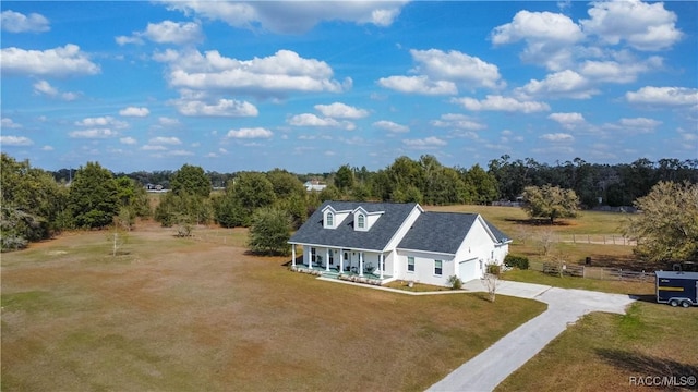 bird's eye view featuring a rural view