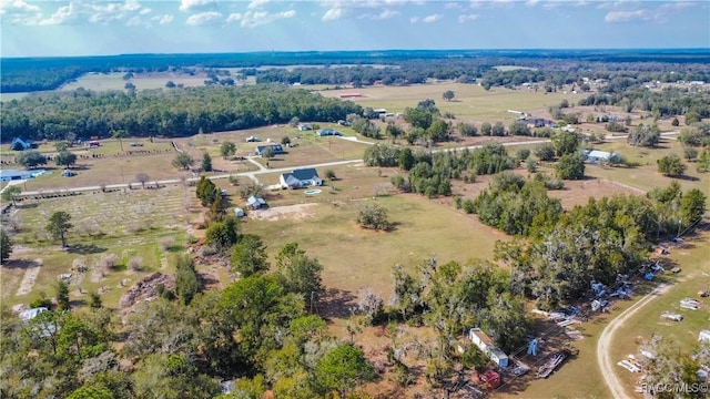 aerial view with a rural view