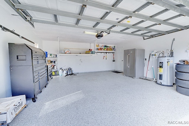 garage with water heater