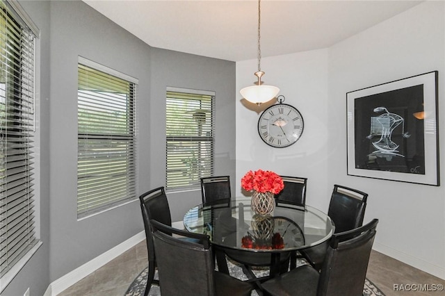 view of tiled dining space