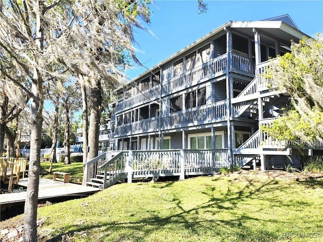 view of building exterior with stairs