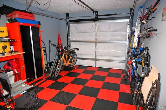 garage featuring a workshop area