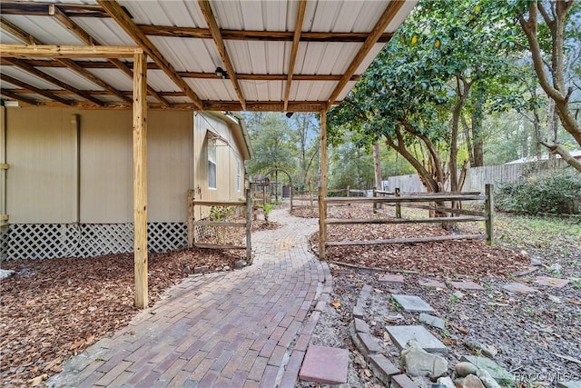 view of patio with a fenced backyard