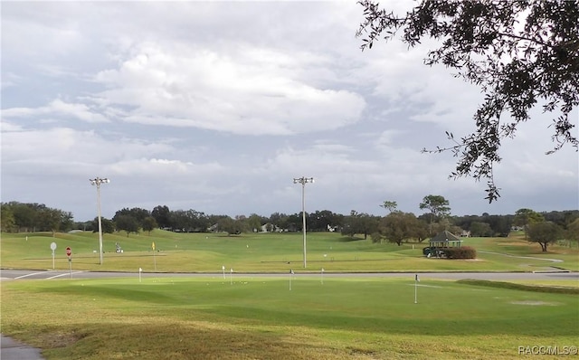 4614 N Crestline Dr, Beverly Hills, FL 34465 - view of home's community with an area to practice putting, view of golf course, and a yard