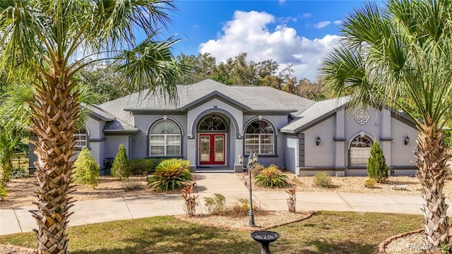 view of front of property featuring french doors