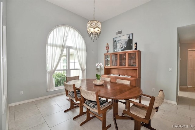 705 E Dakota Ct, Hernando, FL 34442 - dining area with a chandelier, baseboards, and light tile patterned floors