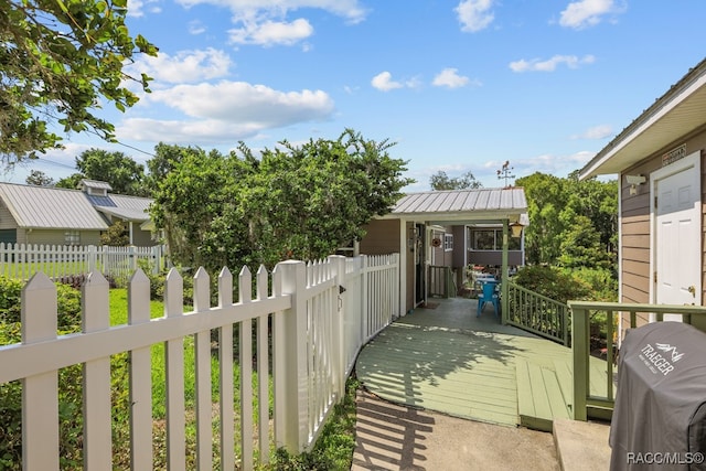 deck featuring grilling area