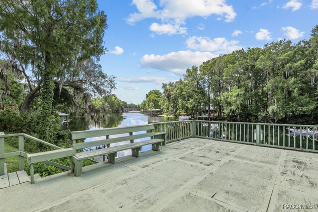 view of patio / terrace with a water view