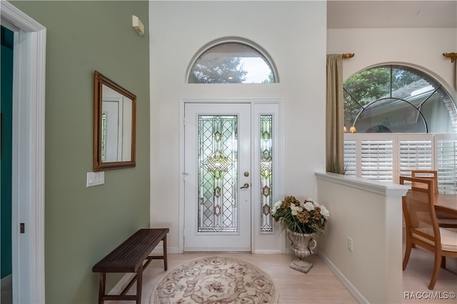 foyer featuring light hardwood / wood-style floors