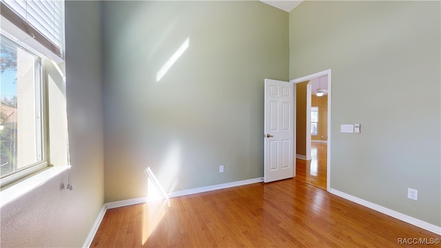 empty room featuring light wood-type flooring