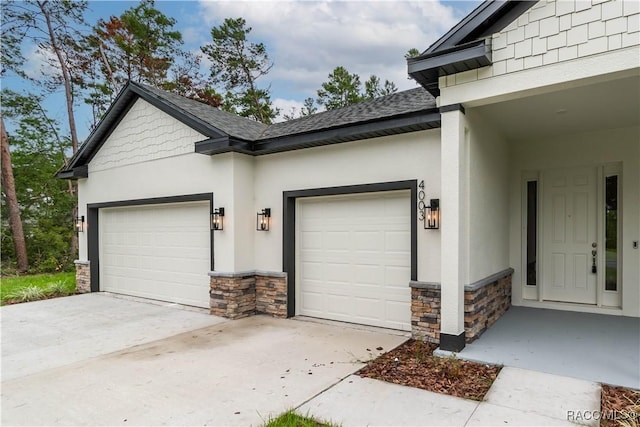 view of garage