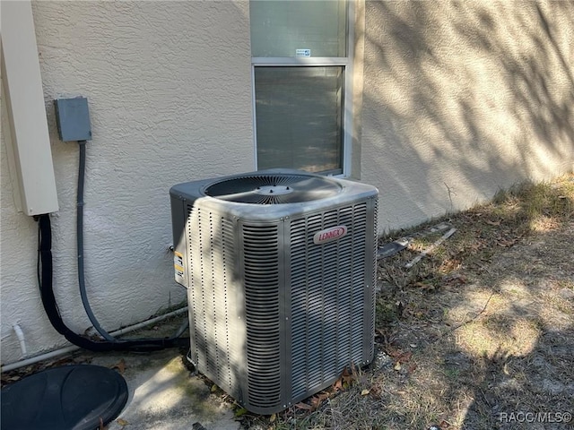 exterior details featuring central AC unit