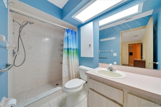 10741 W Pine Bark Ln, Crystal River, FL 34429 - full bathroom featuring a tile shower, vanity, and tile patterned flooring