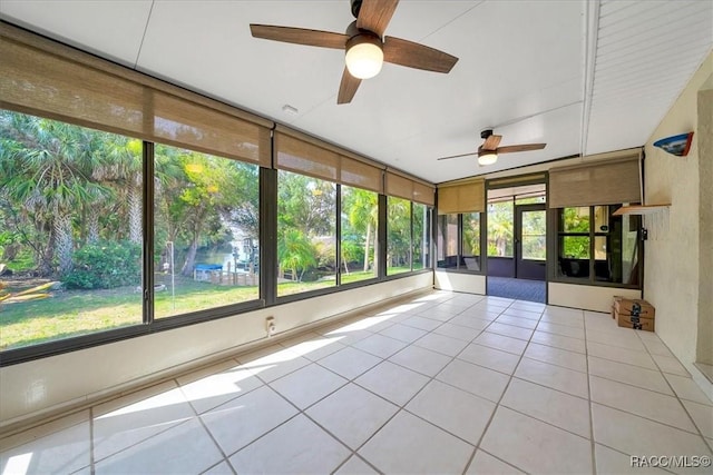 10741 W Pine Bark Ln, Crystal River, FL 34429 - unfurnished sunroom with a ceiling fan