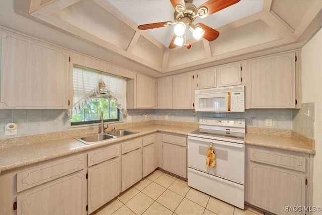 10741 W Pine Bark Ln, Crystal River, FL 34429 - kitchen with white appliances, light tile patterned floors, and light countertops