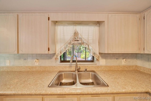 10741 W Pine Bark Ln, Crystal River, FL 34429 - kitchen with light countertops, tasteful backsplash, and light brown cabinetry