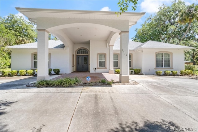 property entrance with french doors