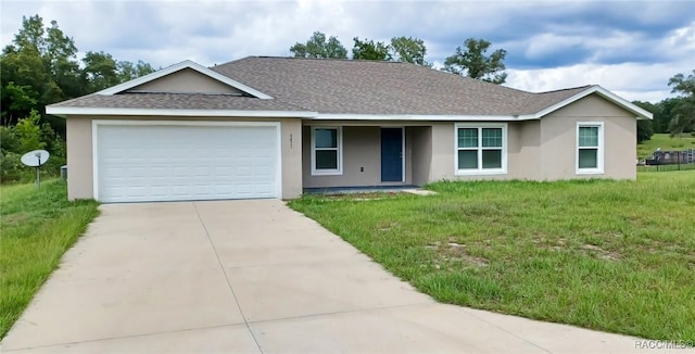 6431 SW 145th Ln, Ocala, FL 34473 - single story home with stucco siding, concrete driveway, an attached garage, and roof with shingles