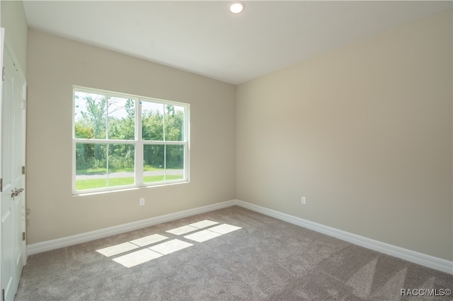 spare room with light colored carpet