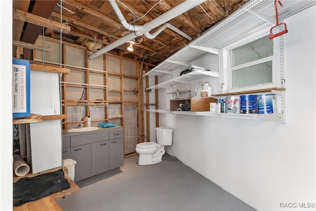 basement with sink