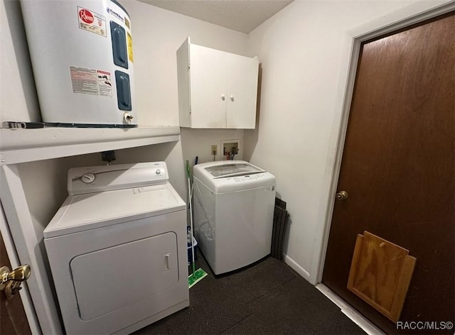 2510 W Dolphin Dr, Citrus Springs, FL 34434 - laundry area with electric water heater, cabinet space, and washer and dryer