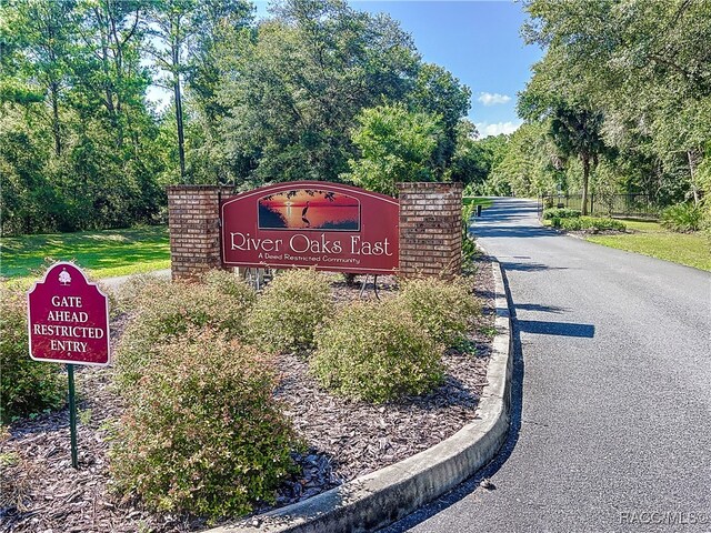 view of community sign