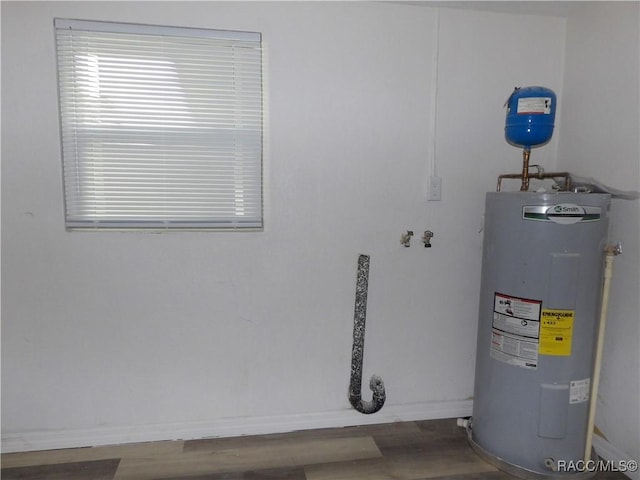 utility room featuring water heater