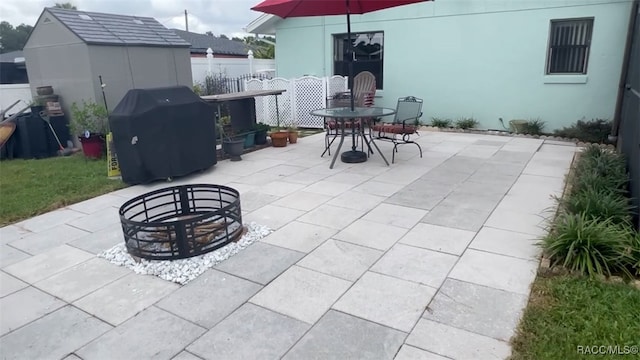 view of patio / terrace featuring a grill