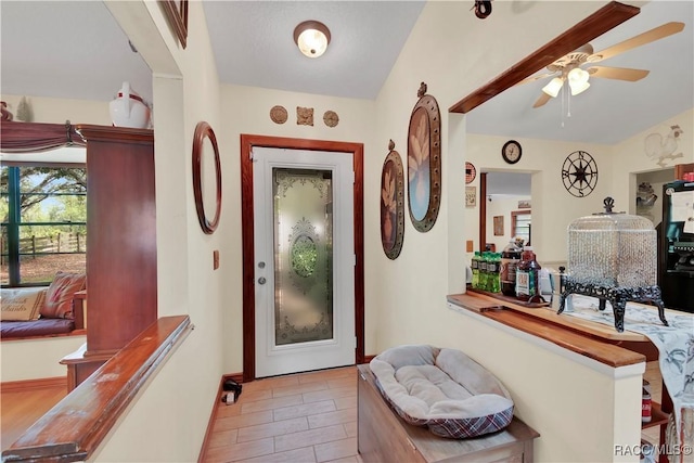 4200 W Breckenridge Ct, Beverly Hills, FL 34465 - foyer entrance with a ceiling fan and light wood-style flooring