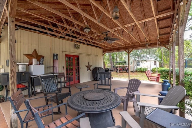 4200 W Breckenridge Ct, Beverly Hills, FL 34465 - view of patio featuring french doors and a ceiling fan