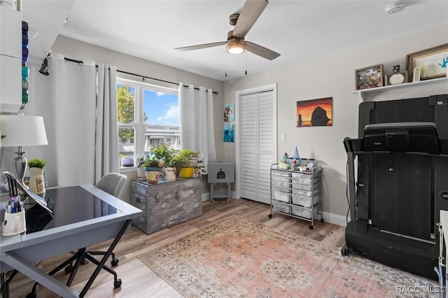 2 William Tell Ln, Beverly Hills, FL 34465 - office featuring ceiling fan and wood finished floors