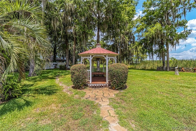 view of yard featuring a gazebo