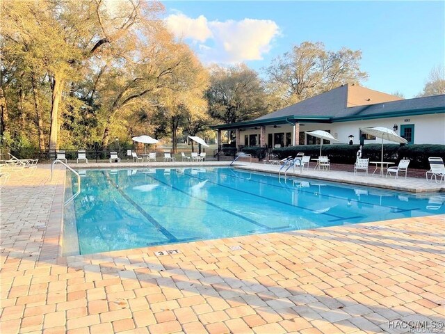 view of pool featuring a patio area