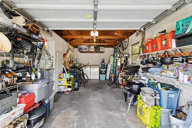 garage with separate washer and dryer