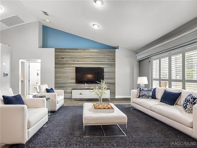 2478 W Angola Dr, Beverly Hills, FL 34465 - living room with vaulted ceiling and wood finished floors