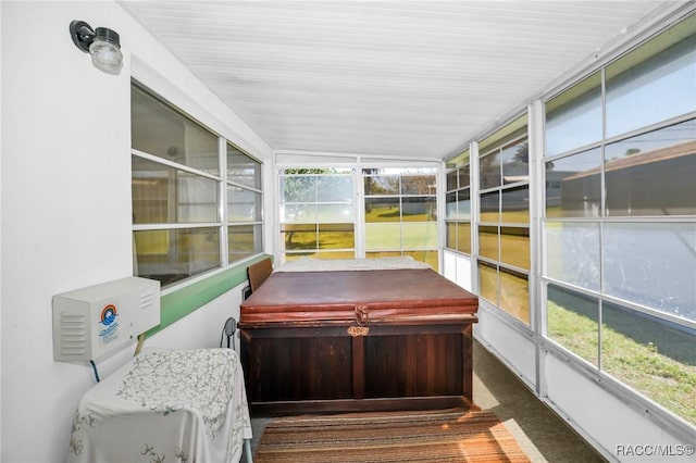 view of unfurnished sunroom