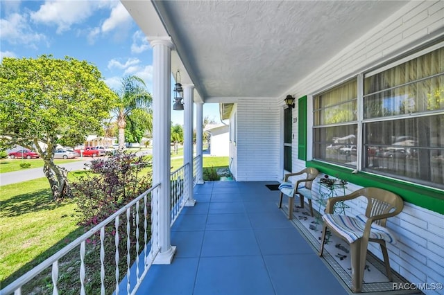 view of patio with a porch