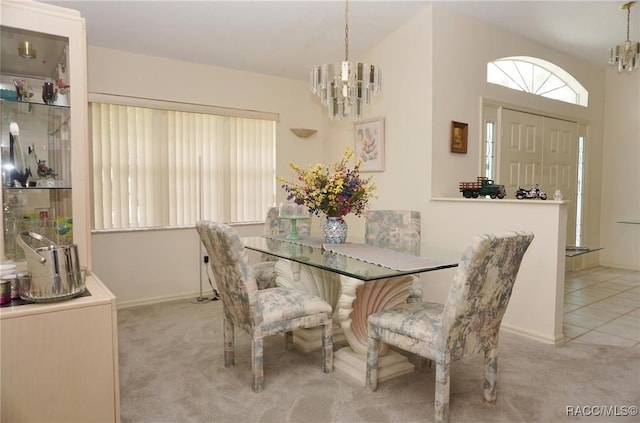 3033 N Chandler Dr, Hernando, FL 34442 - dining space with a chandelier, carpet, and baseboards