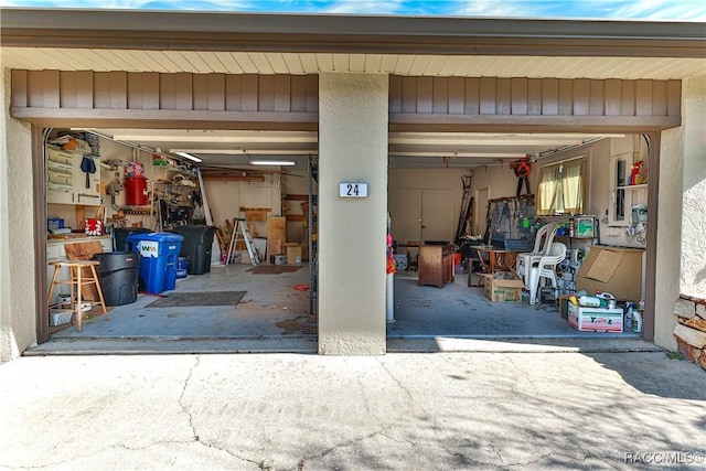 view of garage