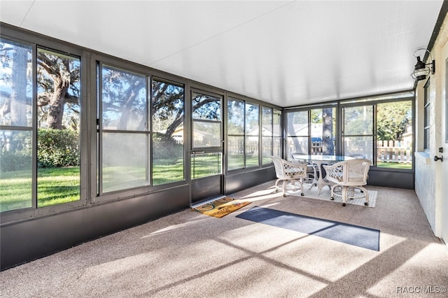 view of unfurnished sunroom